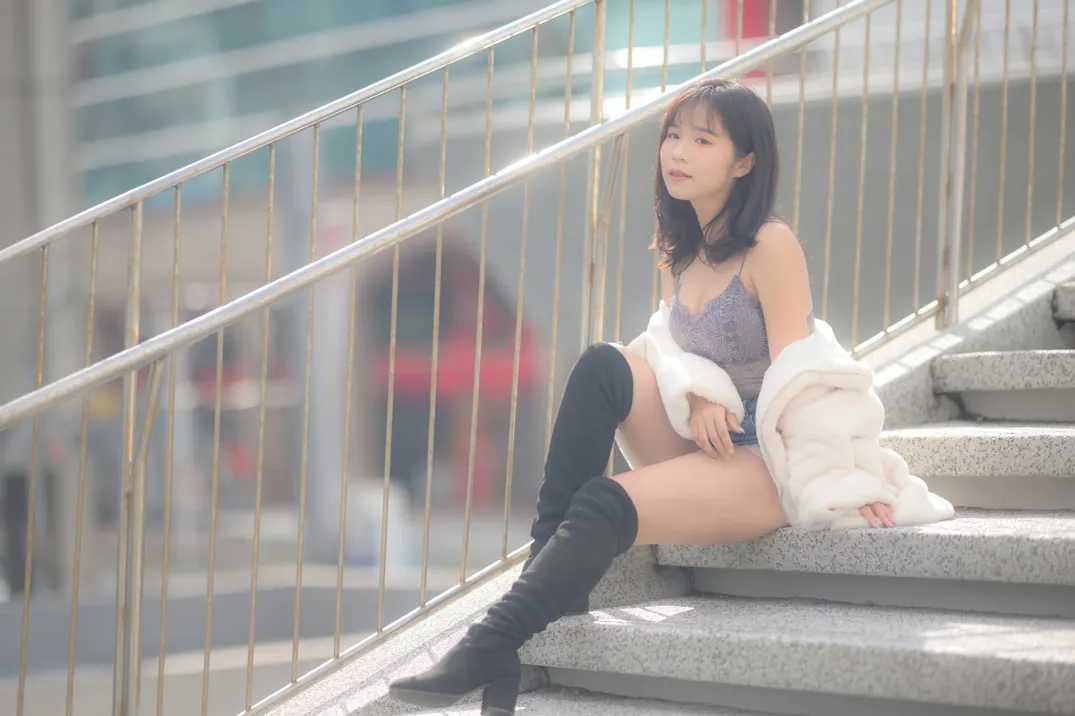 [Mzsock] NO.215 YoYo denim shorts and boots street photography#[105P]-33